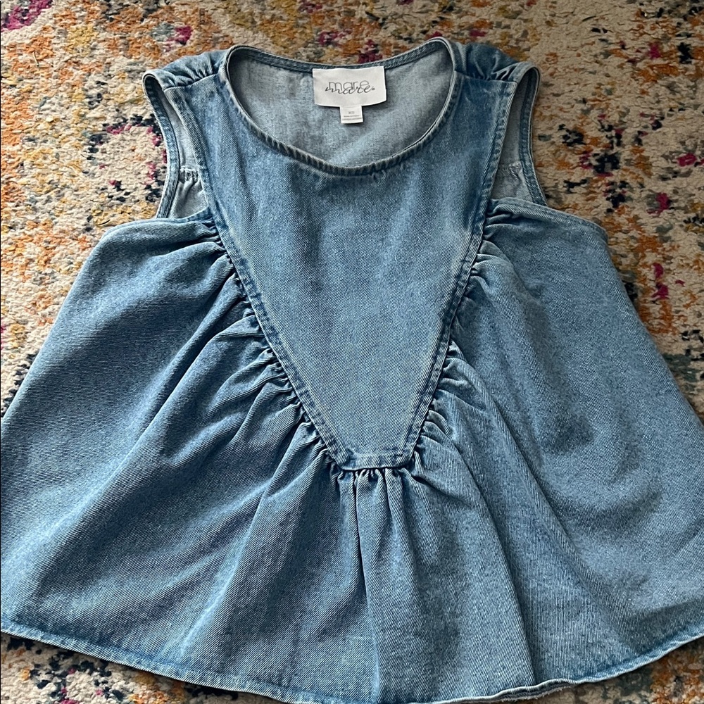 Anthropologie Blue Denim Tank Top